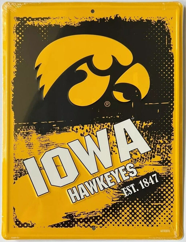 Iowa Hawkeyes Est. 1847 Licensed Novelty Sign 12" x 16" Home & Garden:Home Décor:Plaques & Signs Hangtime   