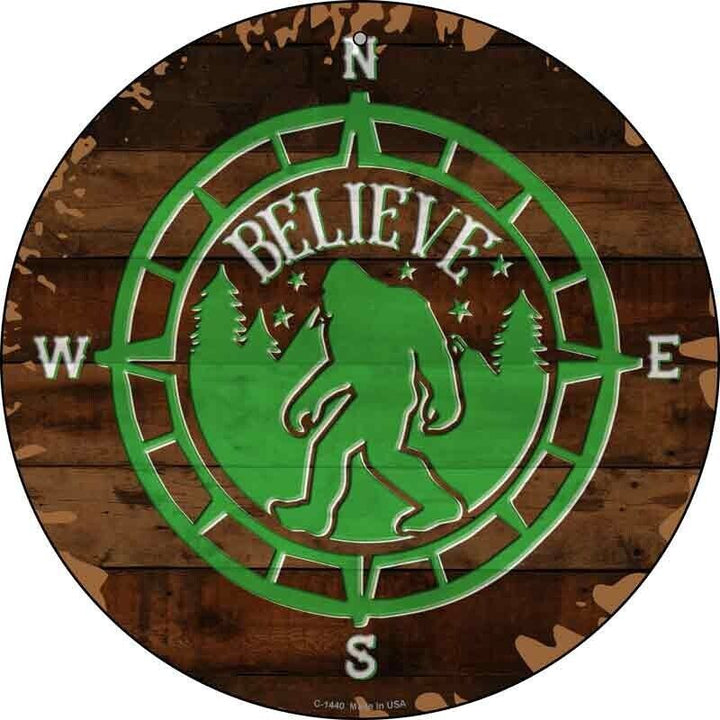 Sasquatch Compass Believe Novelty Metal Circular Sign Home & Garden:Home Décor:Plaques & Signs Unbranded   