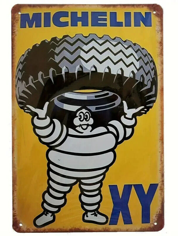 Michelin Man Vintage Novelty metal sign, 12 x 8 Wall Art Home & Garden:Home Décor:Plaques & Signs Cozy Home Treasures   