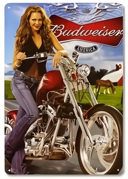 Budweiser America Beer Novelty Metal Sign 8" x 12" Wall Art Home & Garden:Home Décor:Plaques & Signs Cozy Home Treasures   