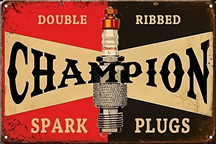 Champion Spark Plugs Novelty Metal Sign 12 x 8 Wall Art Home & Garden:Home Décor:Plaques & Signs Cozy Home Treasures   