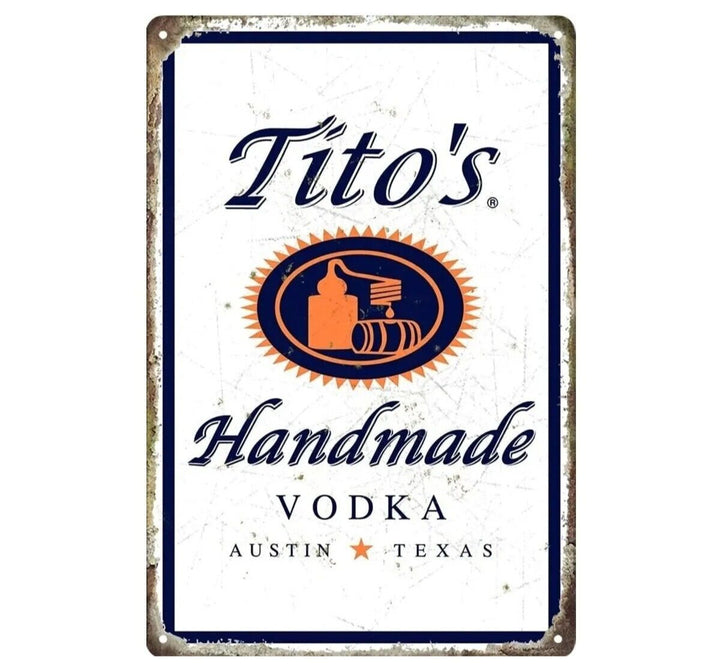 Tito's Handmade Vodka Vintage Novelty Metal Sign 12" x 8" Wall Art Home & Garden:Home Décor:Plaques & Signs Cozy Home Treasures   