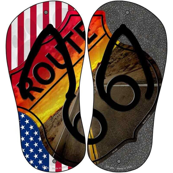 USA|Route 66 Shield Novelty Metal Flip Flops (Set of 2) Home & Garden:Home Décor:Plaques & Signs Unbranded   