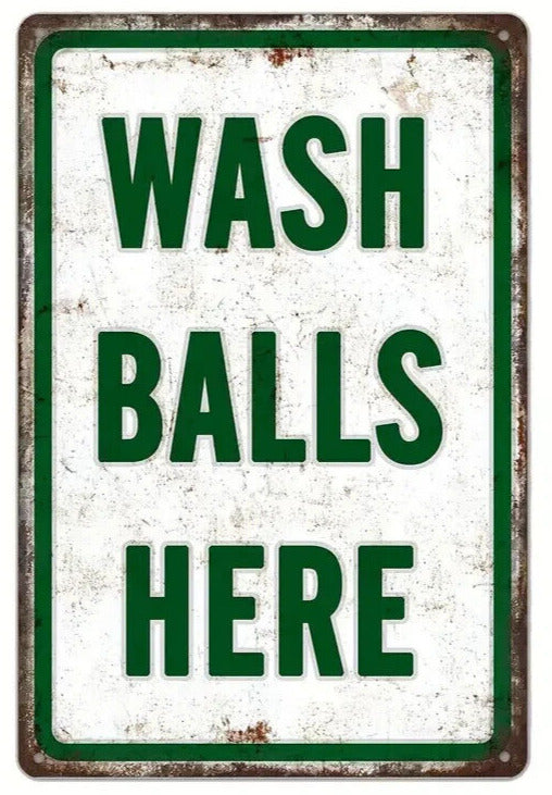 Golf "Wash Balls Here" Vintage Novelty Metal Sign 12" x 8" Wall Art Home & Garden:Home Décor:Plaques & Signs Cozy Home Treasures   