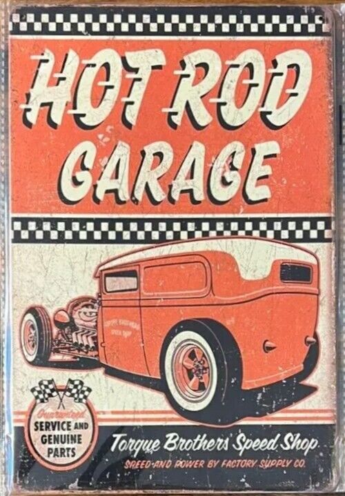 Hot Rod Garage Vintage Novelty Metal Sign 12" x 8" NEW! Home & Garden:Home Décor:Plaques & Signs Cozy Home Treasures   