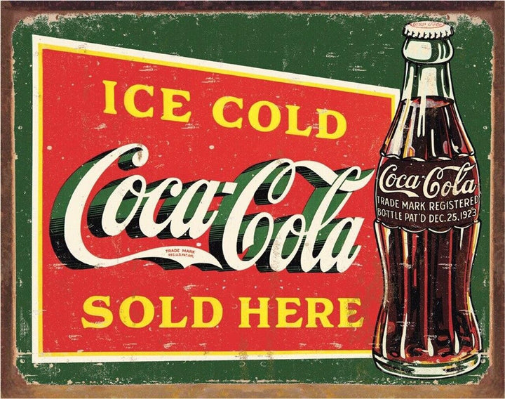 Ice Cold Coca-Cola Sold Here Vintage Novelty Sign 16" x 12.5" Home & Garden:Home Décor:Plaques & Signs Desperate Enterprises   