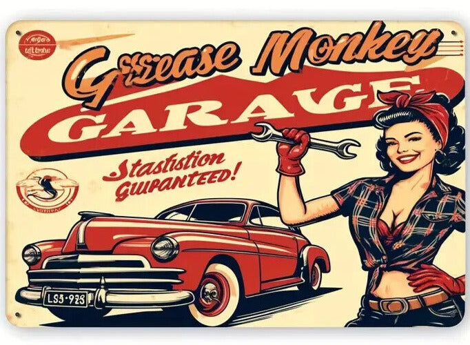 Grease Monkey Garage Vintage Novelty Metal Sign 12" x 8" Wall Art Home & Garden:Home Décor:Plaques & Signs Cozy Home Treasures   