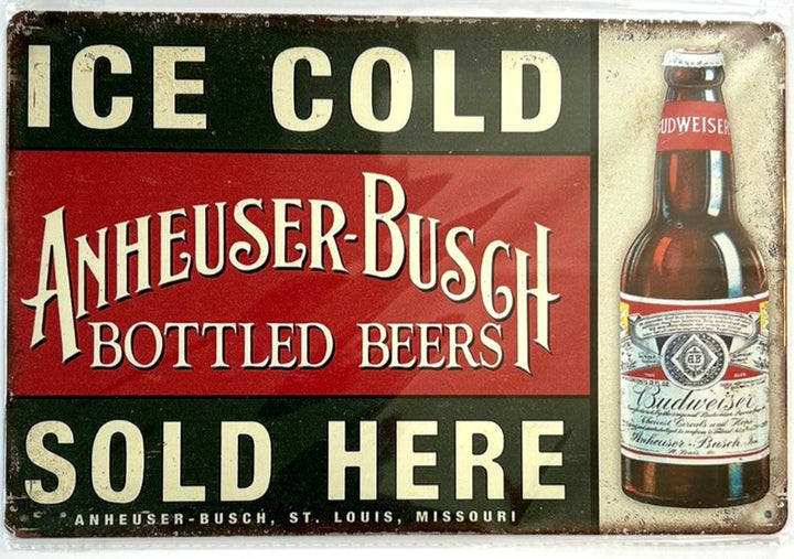 Anheuser-Busch Bottled Beer Vintage Novelty Metal Sign 8" x 12" Wall Art Home & Garden:Home Décor:Plaques & Signs Cozy Home Treasures   