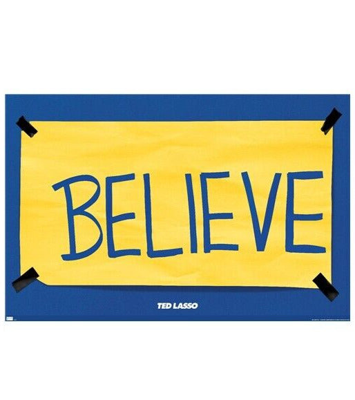 Ted Lasso "Believe" Poster 22.375" x 34" NEW! Home & Garden:Home Décor:Posters & Prints Trends   