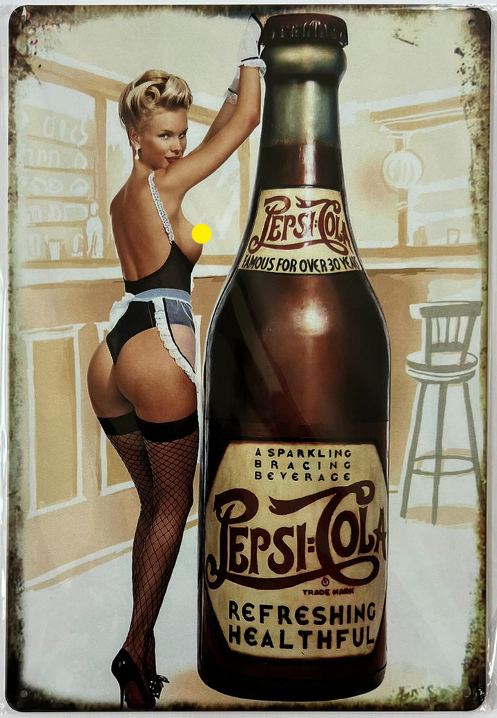 Pepsi-Cola Refreshing Healthful Vintage Novelty Metal Sign 12" x 8" Wall Art Home & Garden:Home Décor:Plaques & Signs Cozy Home Treasures   