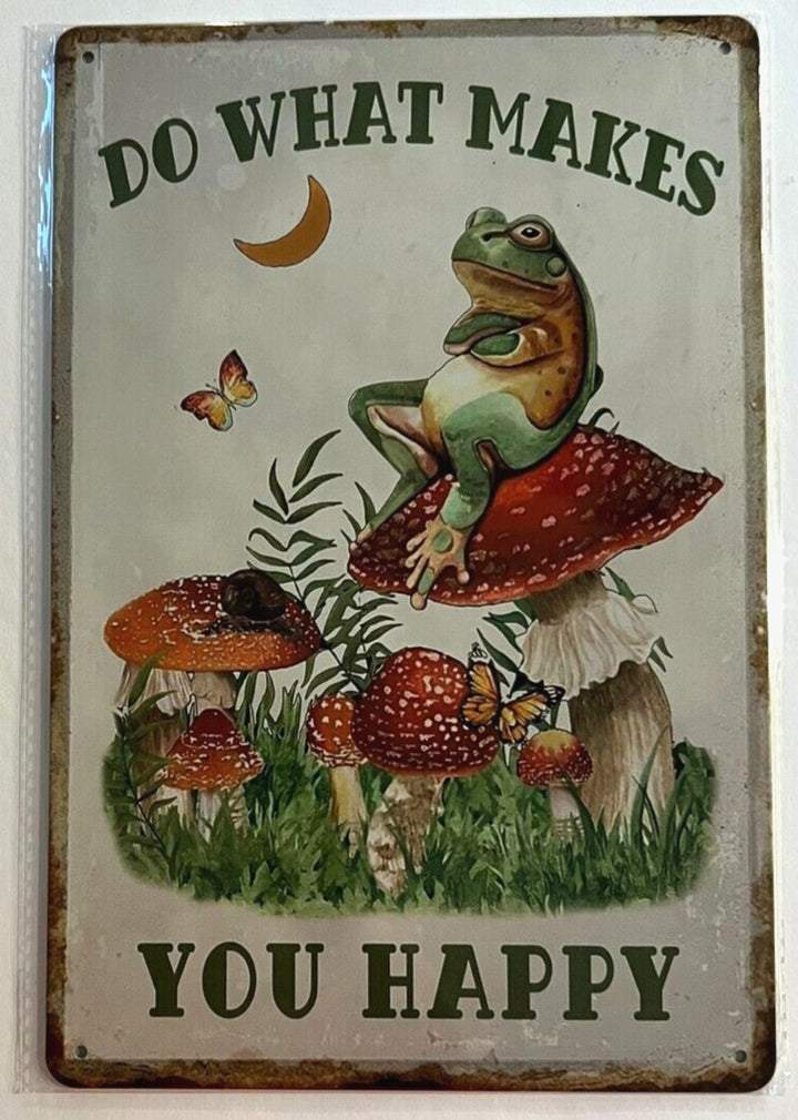 Do What Makes You Happy 8" x 12" Vintage Novelty Metal Sign Home & Garden:Home Décor:Plaques & Signs Cozy Home Treasures   