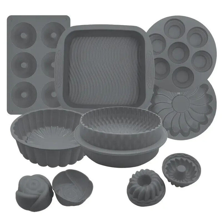 18 Piece Silicone Baking Pan Set, Cake Pans, Muffin Pan, Donut Mold, And More Home & Garden:Kitchen, Dining & Bar:Bakeware:Cake Pans Cozy Home Treasures   