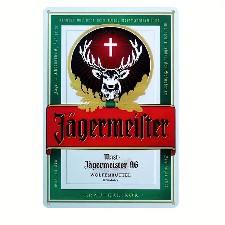 Jägermeister Vintage Novelty Metal Sign 12" x 8" Wall Art Home & Garden:Home Décor:Plaques & Signs Cozy Home Treasures   