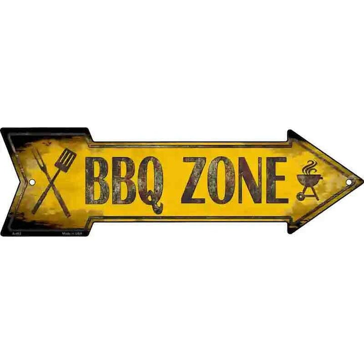 BBQ Zone Novelty Metal Arrow Sign 17" x 5" NEW! Home & Garden:Home Décor:Plaques & Signs Unbranded   