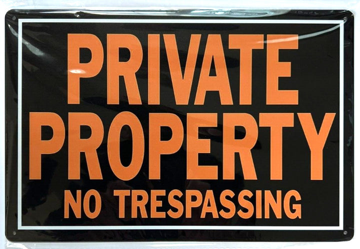 Private Property No Trespassing Metal Sign 12" x 8" Wall Art Home & Garden:Home Décor:Plaques & Signs Cozy Home Treasures   