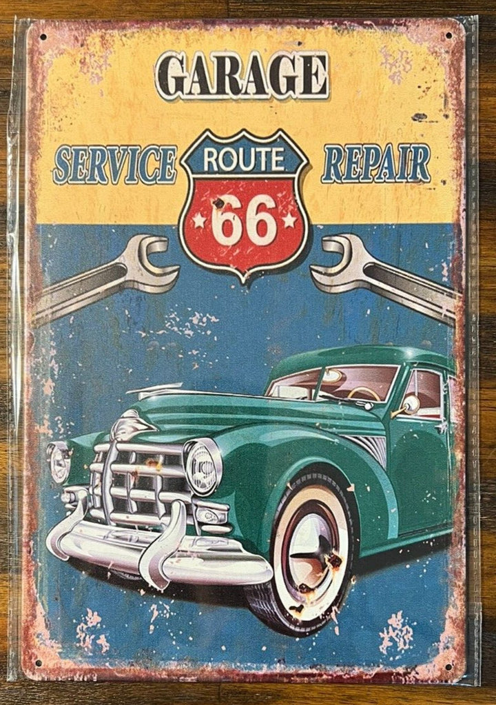 Route 66 Service Repair Garage Novelty Metal Sign 12" x 8" Wall Art Home & Garden:Home Décor:Plaques & Signs Cozy Home Treasures   