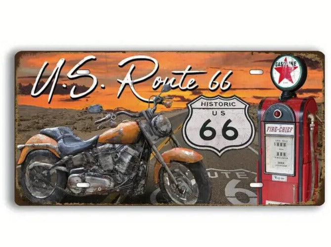 Route 66 Texaco Fire Chief Motor Cycle Metal Novelty License Plate eBay Motors:Parts & Accessories:Car & Truck Parts & Accessories:Exterior Parts & Accessories:License Plates & Frames Unbranded   