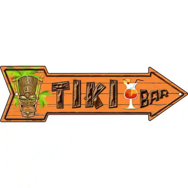 Tiki Bar Novelty Metal Arrow Sign 17" x 5" NEW! Home & Garden:Home Décor:Plaques & Signs Unbranded   