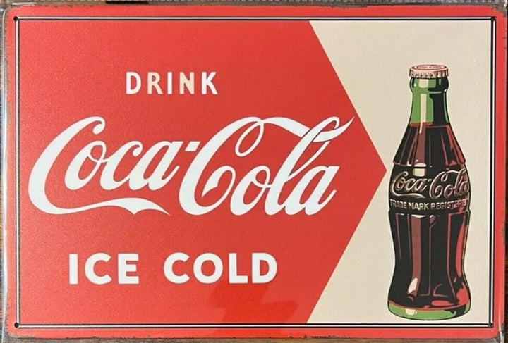 Coca-Cola Drink Ice Cold Novelty Metal Sign 12" x 8" NEW!  Cozy Home Treasures   