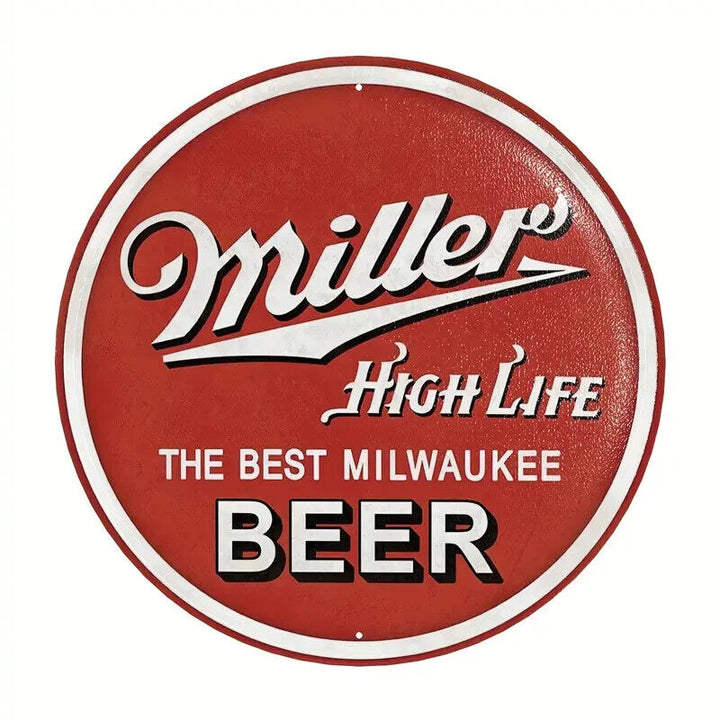 Miller High Life Beer  Novelty 12" Round Metal Sign NEW! Home & Garden:Home Décor:Plaques & Signs Unbranded   