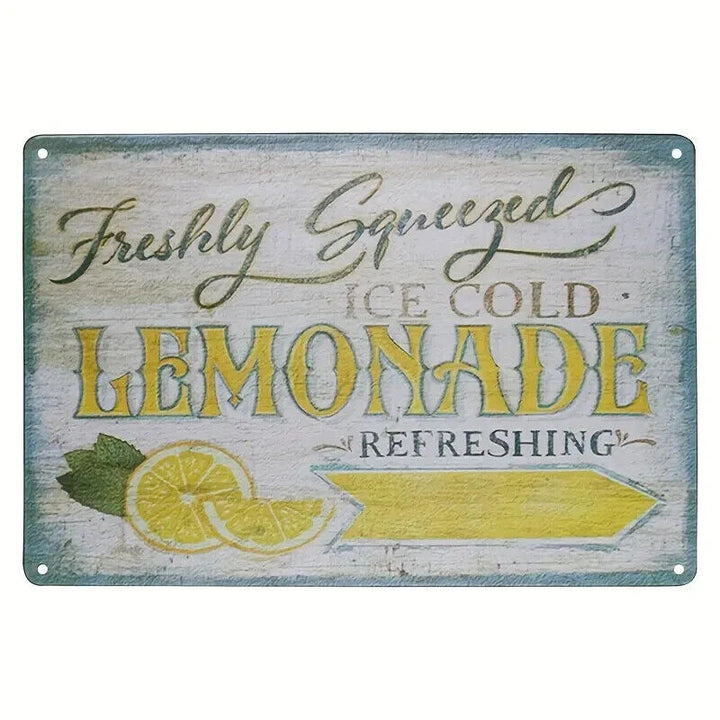 Freshly Squeezed Ice Cold Lemonade Vintage Novelty Metal Sign 12" x 8" Wall Art Home & Garden:Home Décor:Plaques & Signs Cozy Home Treasures   