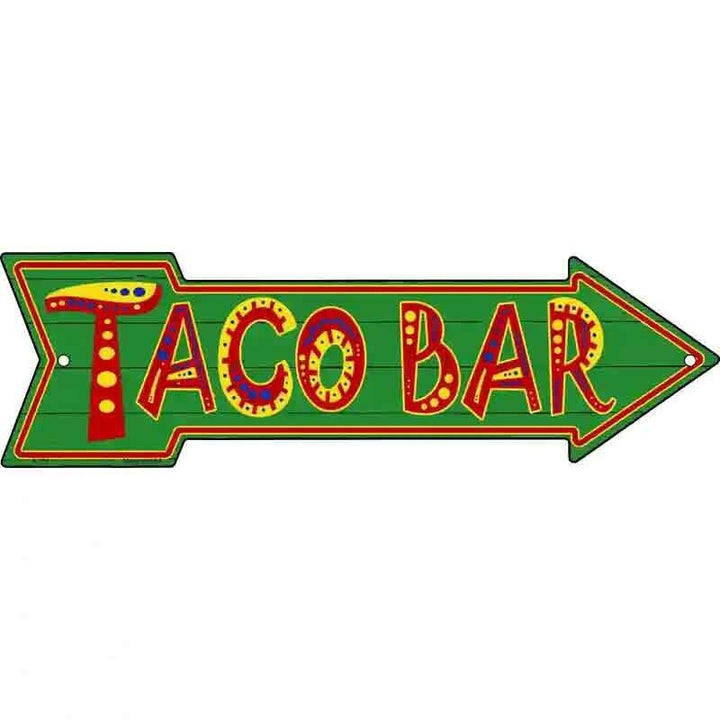 Taco Bar Metal Arrow Sign 17" x 5" NEW! Home & Garden:Home Décor:Plaques & Signs Unbranded   