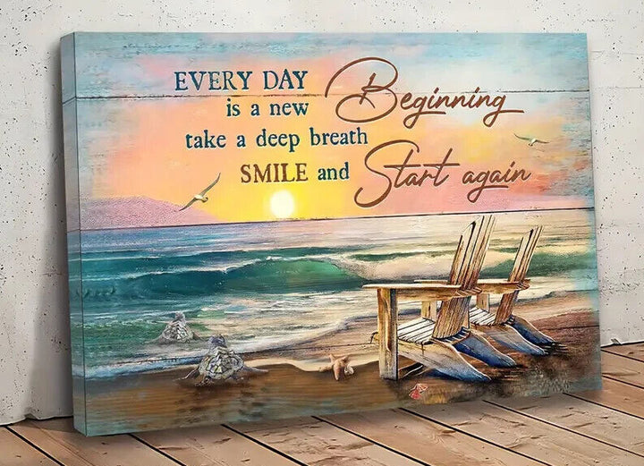 Every Day Is A New Beginning Canvas Print Framed 11.8" x 15.7" Wall Art Home & Garden:Home Décor:Posters & Prints Creative Canvas Shop   