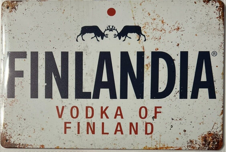 Finlandia Vodka Of Finland Vintage Novelty Metal Sign 12" x 8" Wall Art Home & Garden:Home Décor:Plaques & Signs Cozy Home Treasures   