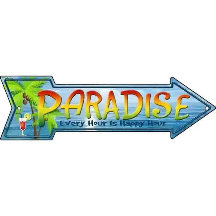 Paradise "Every Hour Is Happy Hour" Novelty Metal Arrow Sign 17" x 5" NEW! Home & Garden:Home Décor:Plaques & Signs Unbranded   