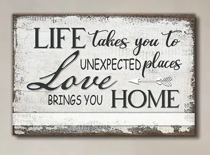 Life Takes You To Unexpected Places Framed Canvas Print 17.7" x 11.8" NEW! Home & Garden:Home Décor:Posters & Prints iFamilyCanvas   