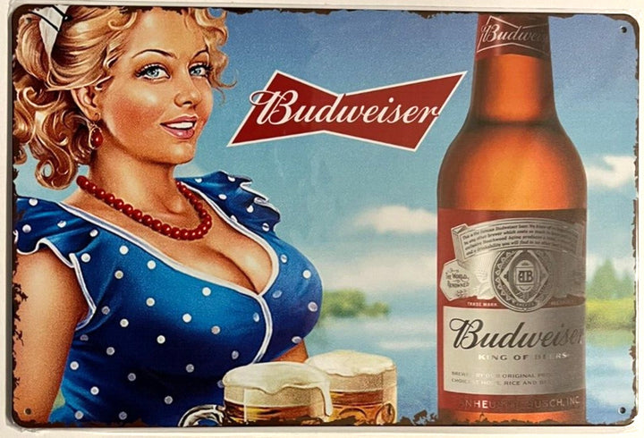 Budweiser Beer Novelty Metal Sign 12" x 8" NEW! Home & Garden:Home Décor:Plaques & Signs Cozy Home Treasures   