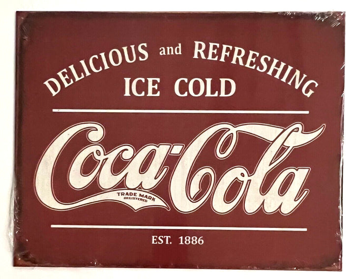 Cold Coca-Cola Delicious and Refreshing Vintage Novelty Sign 16" x 12.5" Home & Garden:Home Décor:Plaques & Signs Desperate Enterprises   