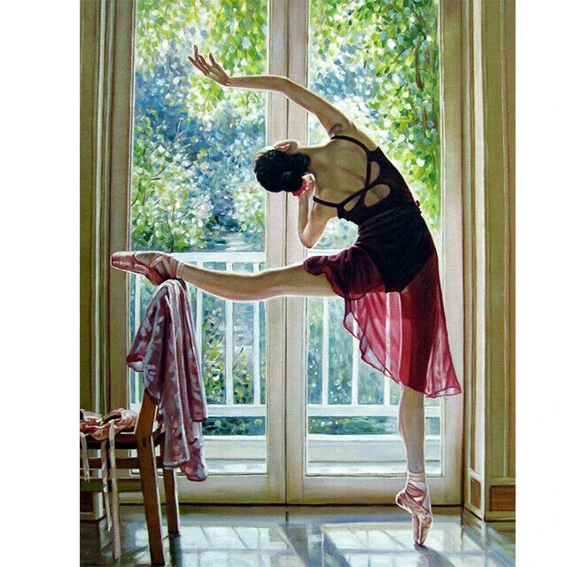 Modern Art Beautiful Ballerina By A Window Canvas Art Print 11.8" x 15.7" Home & Garden:Home Décor:Posters & Prints Cozy Home Treasures   