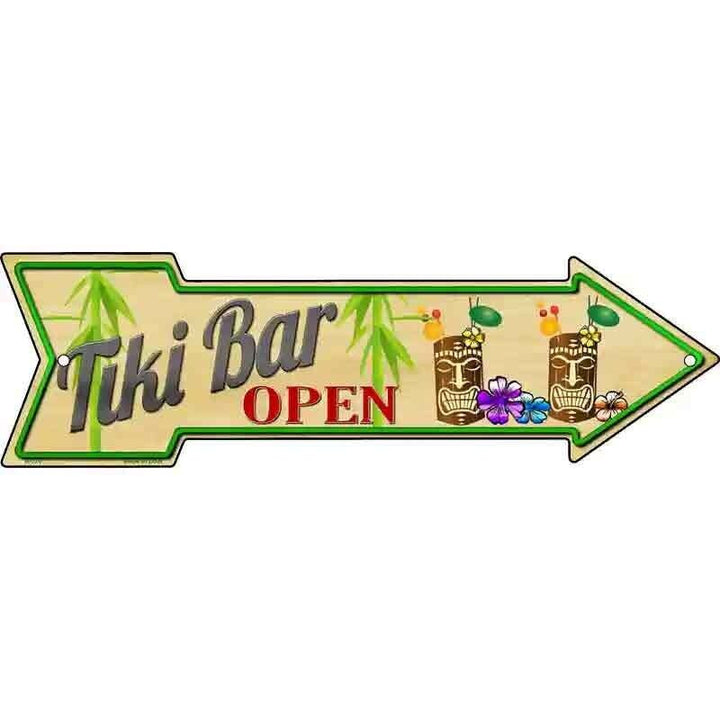 Tiki Bar Open Novelty Metal Arrow Sign 17" x 5" NEW! Home & Garden:Home Décor:Plaques & Signs Unbranded   