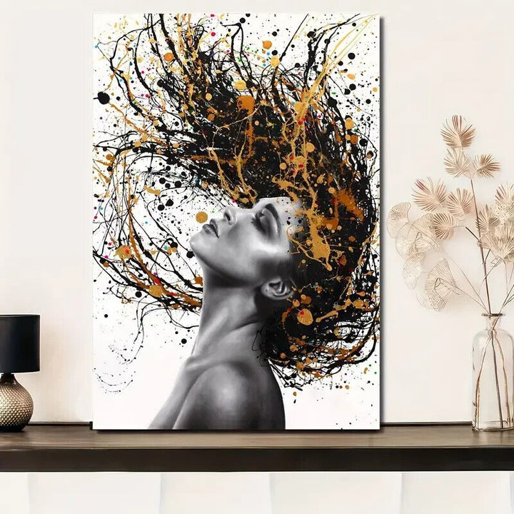 Abstract Colorful Hair Artistic Canvas Print NEW! 11.8 in x 16.5 in Home & Garden:Home Décor:Posters & Prints Cozy Home Treasures   