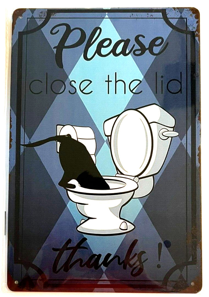 Please Close The Lid Thanks! 8" x 12" Novelty Metal Sign New! Home & Garden:Home Décor:Plaques & Signs Cozy Home Treasures   