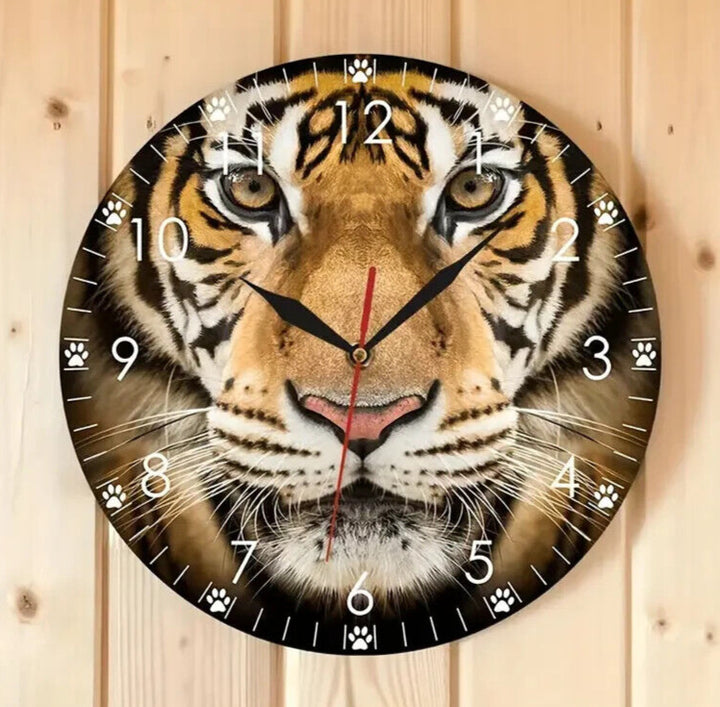 12 Inch Tiger Wall Clock For Home or Office Silent Operation NEW! Home & Garden:Home Décor:Clocks:Wall Clocks Cozy Home Treasures   