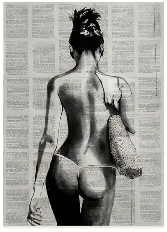 Modern Art Nude Woman Newspaper Print 15.7" x 23.6" Stunning! Home & Garden:Home Décor:Posters & Prints Cozy Home Treasures   