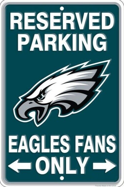 Reserved Parking Eagles Fans Only Embossed Metal Novelty Parking Sign 8" x 12" Home & Garden:Home Décor:Plaques & Signs Unbranded   