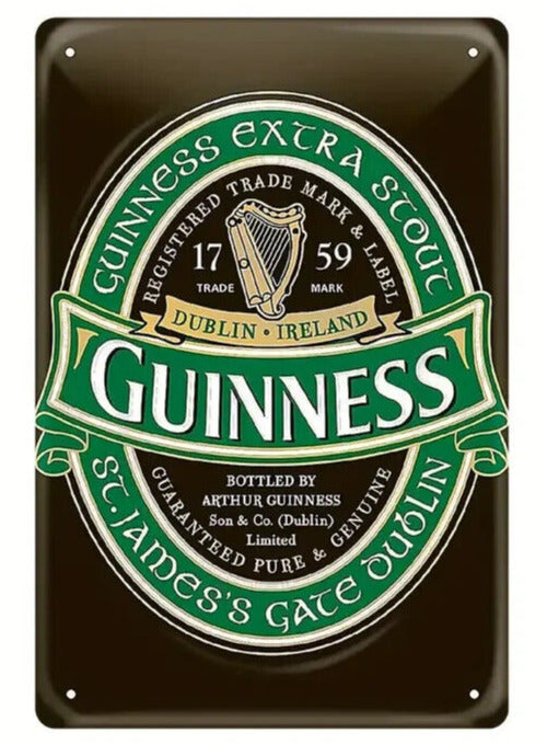 Guinness Extra Stout Novelty Metal Sign 8" x 12" Home & Garden:Home Décor:Plaques & Signs Cozy Home Treasures   