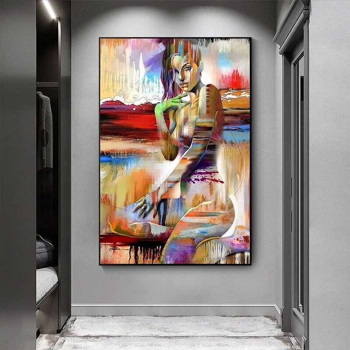 Modern Art Abstract Nude Woman Canvas Print 11.8" x 15.7" Stunning! Home & Garden:Home Décor:Posters & Prints Cozy Home Treasures   