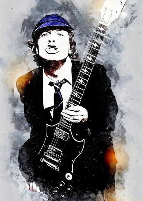 Angus Young AC/DC Canvas Print 16" x 24" Wall Art NEW!  Cozy Home Treasures   