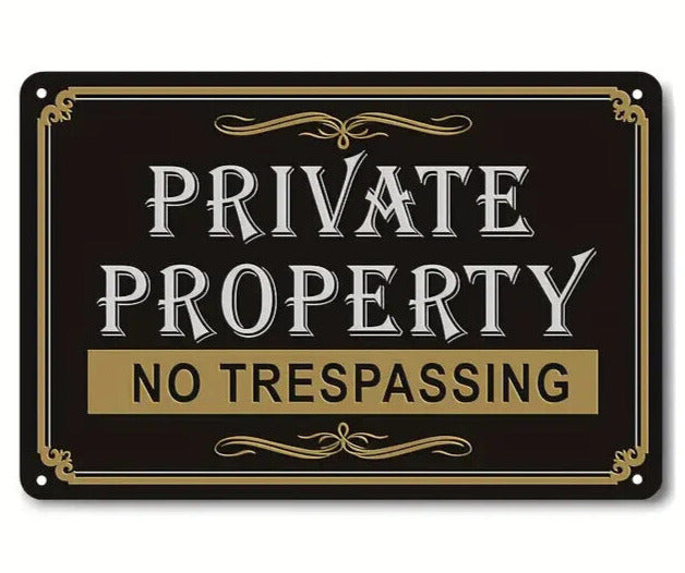 Private Property No Trespassing 8" x 12" Novelty Metal Sign NEW! Home & Garden:Home Décor:Plaques & Signs Cozy Home Treasures   