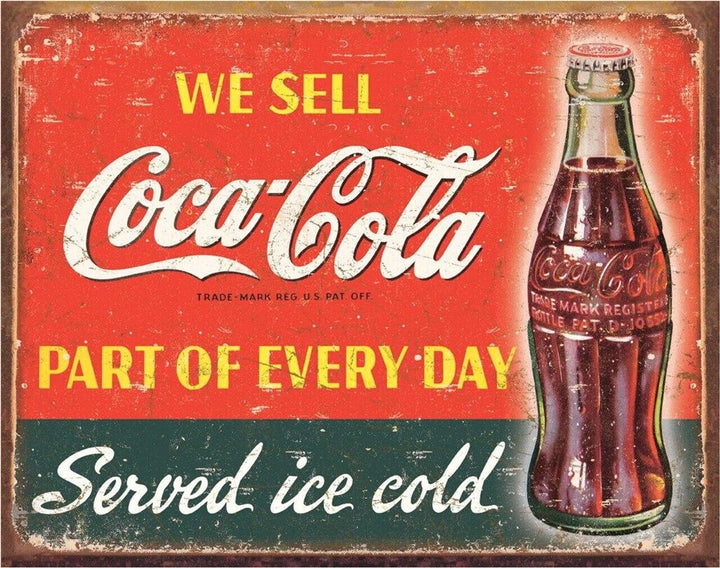 We Sell Coca-Cola Served Ice Cold Vintage Novelty Sign 16" x 12.5" Home & Garden:Home Décor:Plaques & Signs Desperate Enterprises   