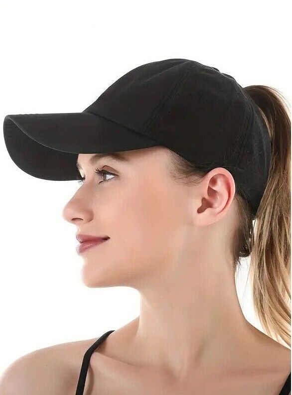 Women's Ponytail Style Adjustable Baseball Hat Cap New! Pink, Gray, or Black  Cozy Home Treasures   