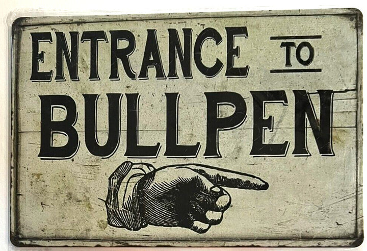 Entrance To Bullpen 8" x 12" Vintage Novelty Metal Sign Home & Garden:Home Décor:Plaques & Signs Cozy Home Treasures   