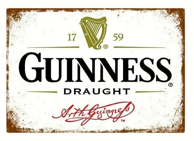 Guinness Draught Beer Vintage Novelty Metal Sign 12" x 8" Wall Art Home & Garden:Home Décor:Plaques & Signs Cozy Home Treasures   