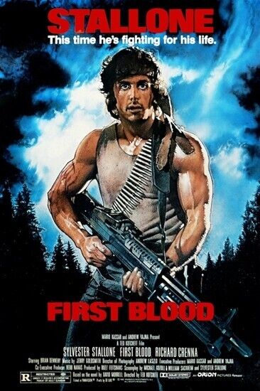 First Blood Sylvester Stallone Rambo Movie Poster 24" x 36" New! Art:Art Posters Cozy Home Treasures   