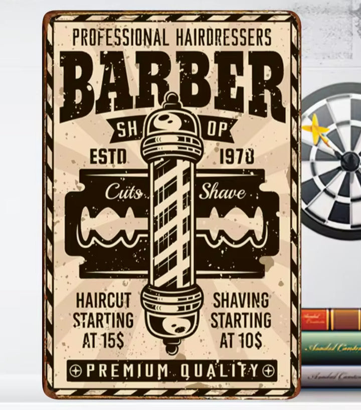 Professional Hairdressers Barber Shop Novelty Metal Sign 12" x 8" Wall Art Home & Garden:Home Décor:Plaques & Signs Cozy Home Treasures   