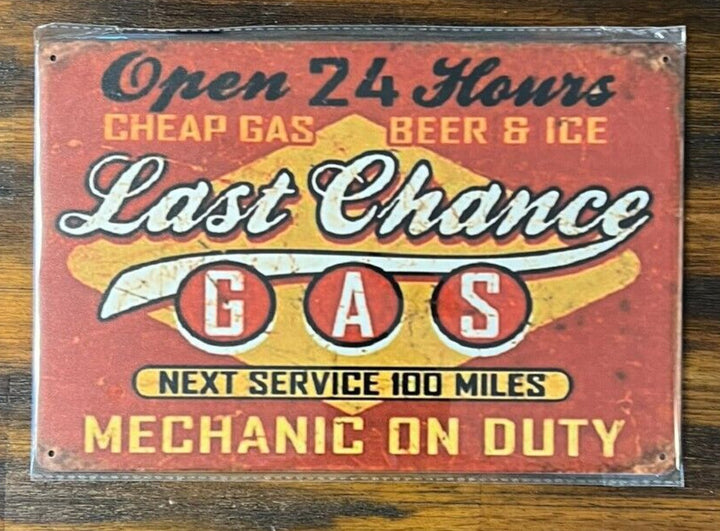 Last Chance Gas Vintage Novelty Metal Sign 12" x 8" NEW! Home & Garden:Home Décor:Plaques & Signs Cozy Home Treasures   